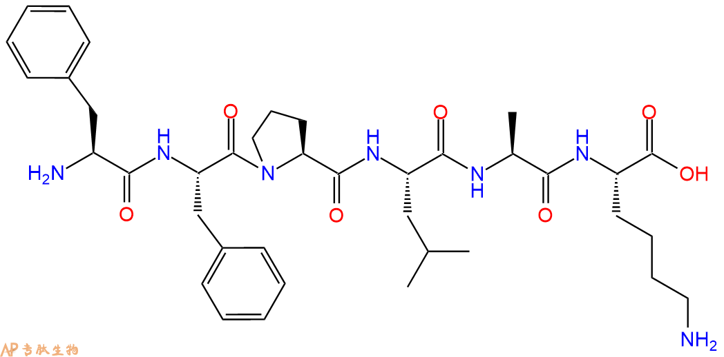 专肽生物产品H2N-Phe-Phe-Pro-Leu-Ala-Lys-OH