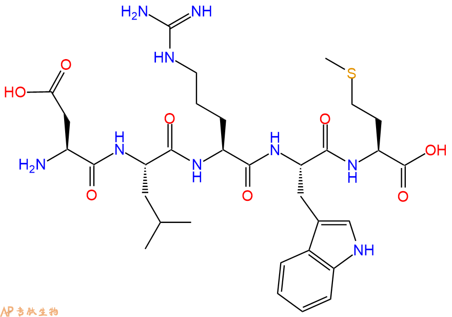 专肽生物产品H2N-Asp-Leu-Arg-Trp-Met-OH