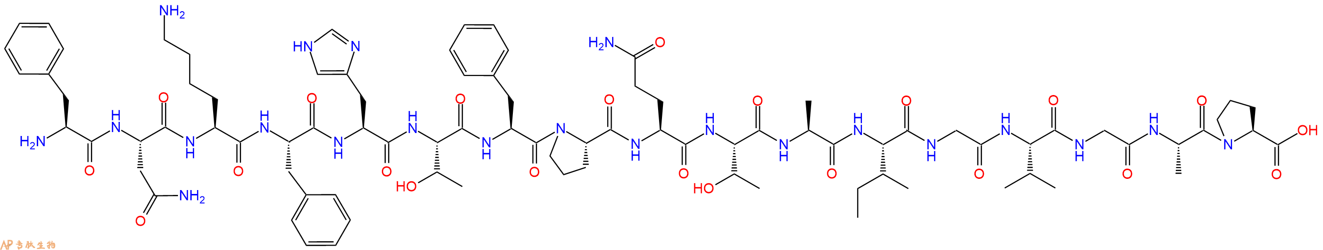 专肽生物产品H2N-Phe-Asn-Lys-Phe-His-Thr-Phe-Pro-Gln-Thr-Ala-Ile-Gly-Val-Gly-Ala-Pro-OH