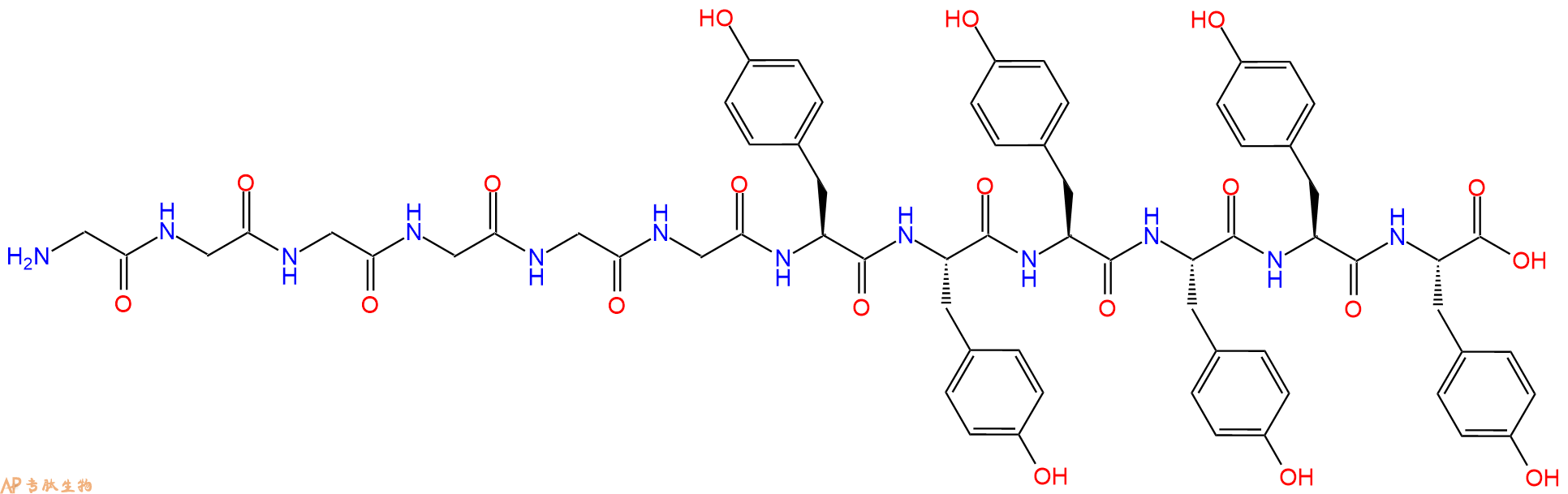 专肽生物产品H2N-Gly-Gly-Gly-Gly-Gly-Gly-Tyr-Tyr-Tyr-Tyr-Tyr-Tyr-OH