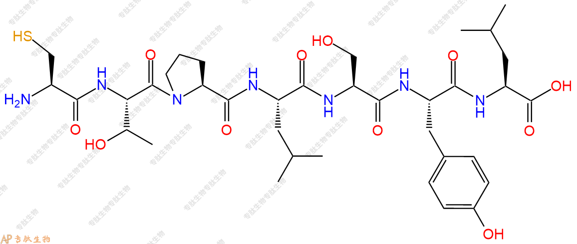 专肽生物产品H2N-Cys-Thr-Pro-Leu-Ser-Tyr-Leu-OH