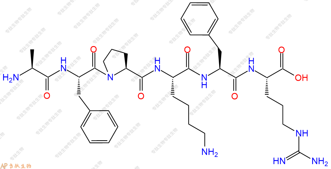 专肽生物产品H2N-Ala-Phe-Pro-Lys-Phe-Arg-OH
