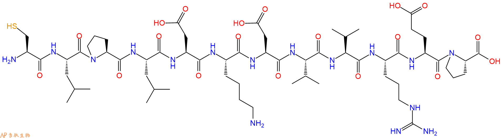专肽生物产品H2N-Cys-Leu-Pro-Leu-Asp-Lys-Asp-Val-Val-Arg-Glu-Pro-OH