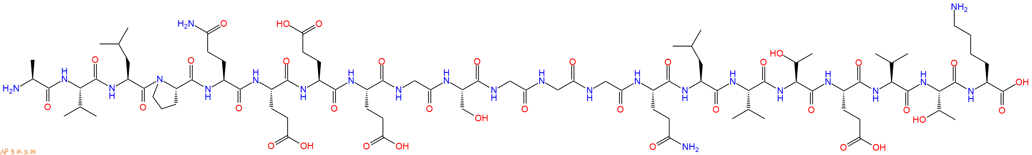 专肽生物产品H2N-Ala-Val-Leu-Pro-Gln-Glu-Glu-Glu-Gly-Ser-Gly-Gly-Gly-Gln-Leu-Val-Thr-Glu-Val-Thr-Lys-OH