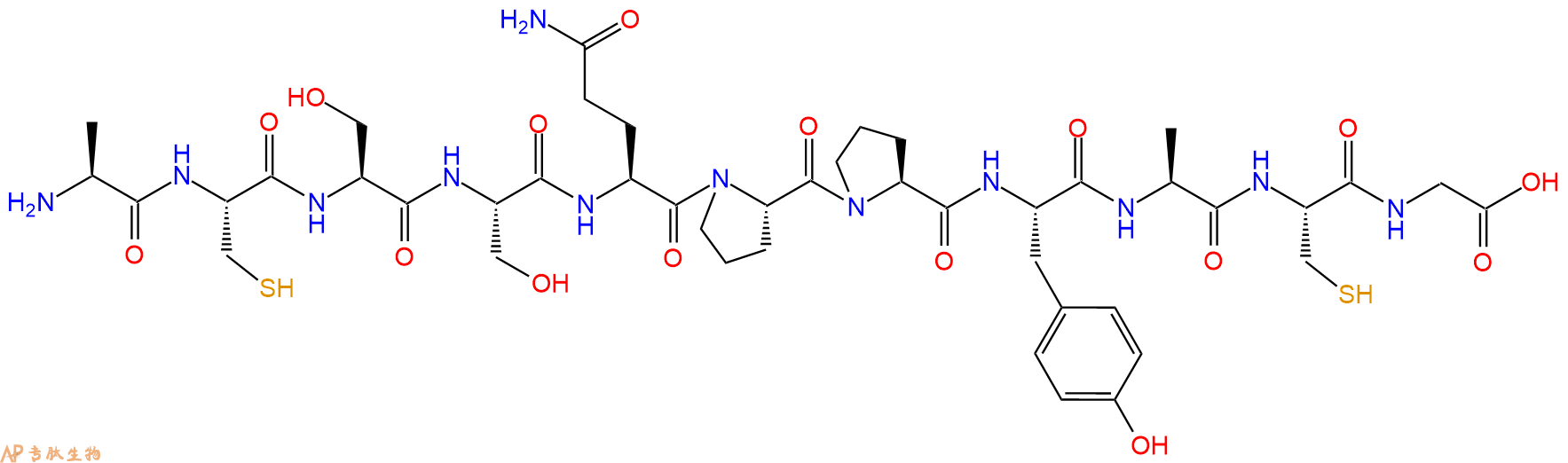 专肽生物产品H2N-Ala-Cys-Ser-Ser-Gln-Pro-Pro-Tyr-Ala-Cys-Gly-OH