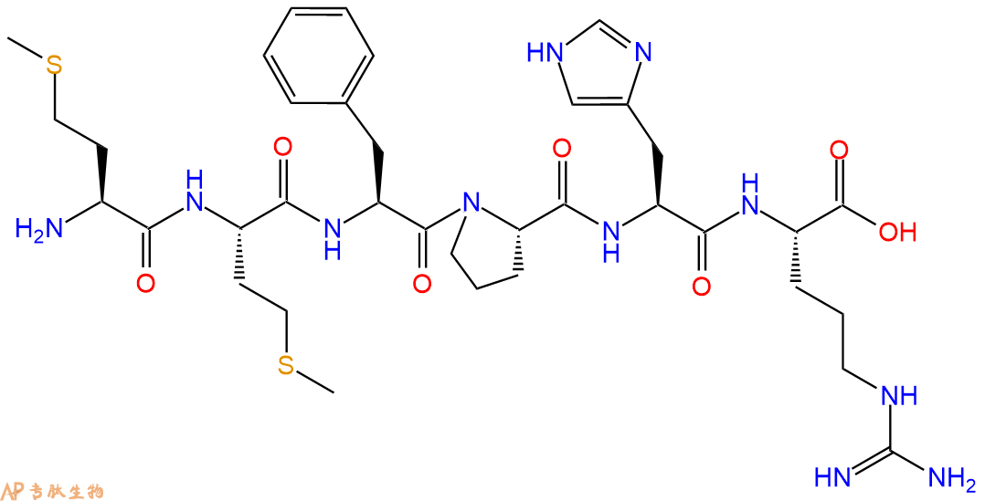 专肽生物产品H2N-Met-Met-Phe-Pro-His-Arg-OH