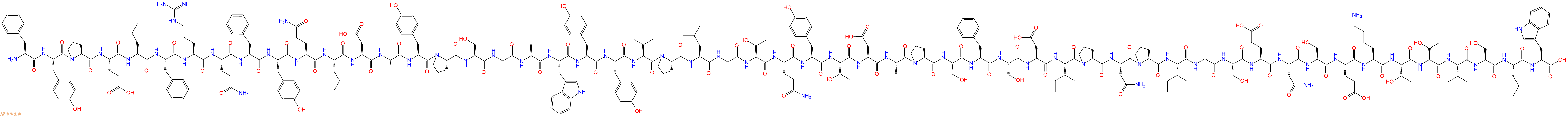 专肽生物产品H2N-Phe-Tyr-Pro-Glu-Leu-Phe-Arg-Gln-Phe-Tyr-Gln-Leu-Asp-Ala-Tyr-Pro-Ser-Gly-Ala-Trp-Tyr-Tyr-Val-Pro-Leu-Gly-Thr-Gln-Tyr-Thr-Asp-Ala-Pro-Ser-Phe-Ser-Asp-Ile-Pro-Asn-Pro-Ile-Gly-Ser-Glu-Asn-Ser-Glu-Lys-Thr-Thr-Ile-Ser-Leu-Trp-OH