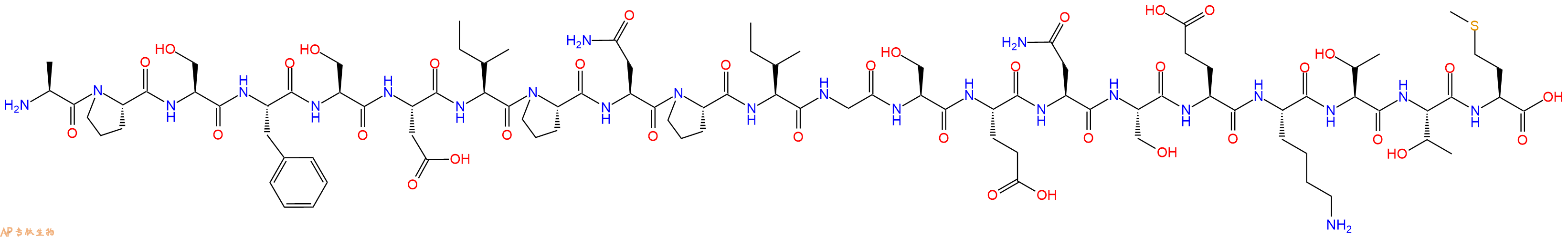 专肽生物产品H2N-Ala-Pro-Ser-Phe-Ser-Asp-Ile-Pro-Asn-Pro-Ile-Gly-Ser-Glu-Asn-Ser-Glu-Lys-Thr-Thr-Met-OH
