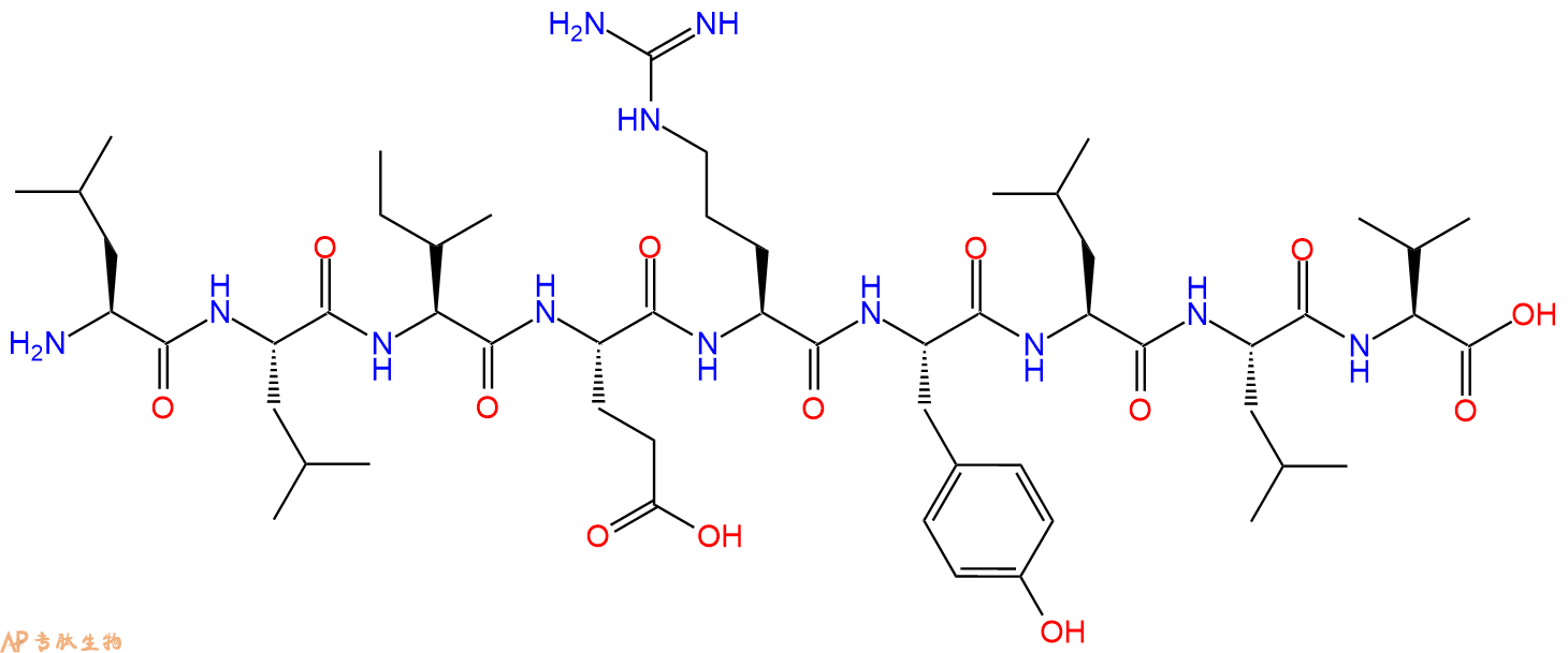 专肽生物产品H2N-Leu-Leu-Ile-Glu-Arg-Tyr-Leu-Leu-Val-OH