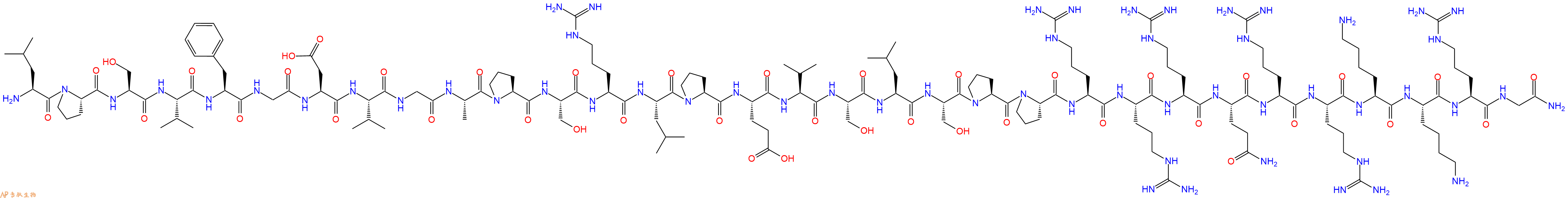 专肽生物产品H2N-Leu-Pro-Ser-Val-Phe-Gly-Asp-Val-Gly-Ala-Pro-Ser-Arg-Leu-Pro-Glu-Val-Ser-Leu-Ser-Pro-Pro-Arg-Arg-Arg-Gln-Arg-Arg-Lys-Lys-Arg-Gly-NH2