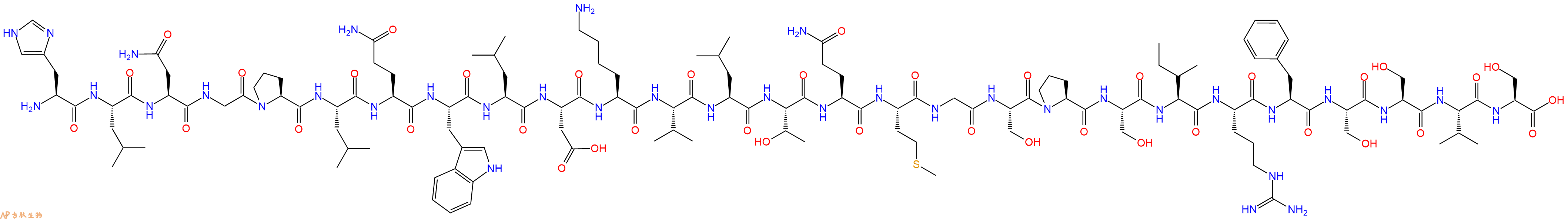 专肽生物产品H2N-His-Leu-Asn-Gly-Pro-Leu-Gln-Trp-Leu-Asp-Lys-Val-Leu-Thr-Gln-Met-Gly-Ser-Pro-Ser-Ile-Arg-Phe-Ser-Ser-Val-Ser-OH