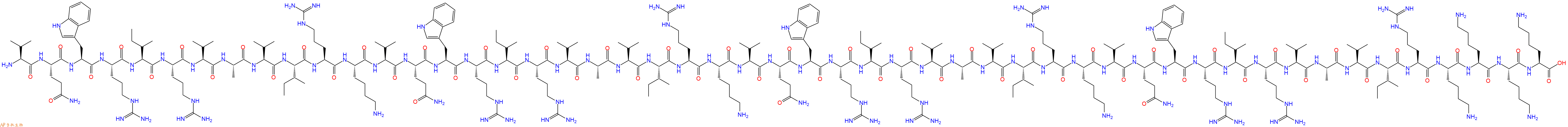 专肽生物产品H2N-Val-Gln-Trp-Arg-Ile-Arg-Val-Ala-Val-Ile-Arg-Lys-Val-Gln-Trp-Arg-Ile-Arg-Val-Ala-Val-Ile-Arg-Lys-Val-Gln-Trp-Arg-Ile-Arg-Val-Ala-Val-Ile-Arg-Lys-Val-Gln-Trp-Arg-Ile-Arg-Val-Ala-Val-Ile-Arg-Lys-Lys-Lys-Lys-OH