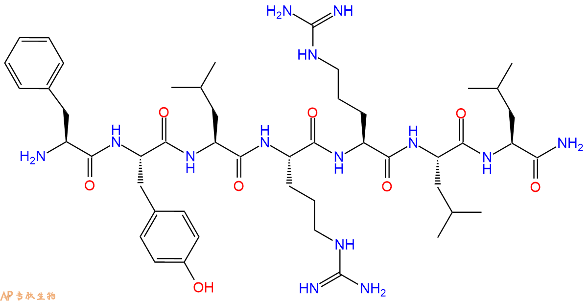 专肽生物产品H2N-Phe-Tyr-Leu-Arg-Arg-Leu-Leu-NH2
