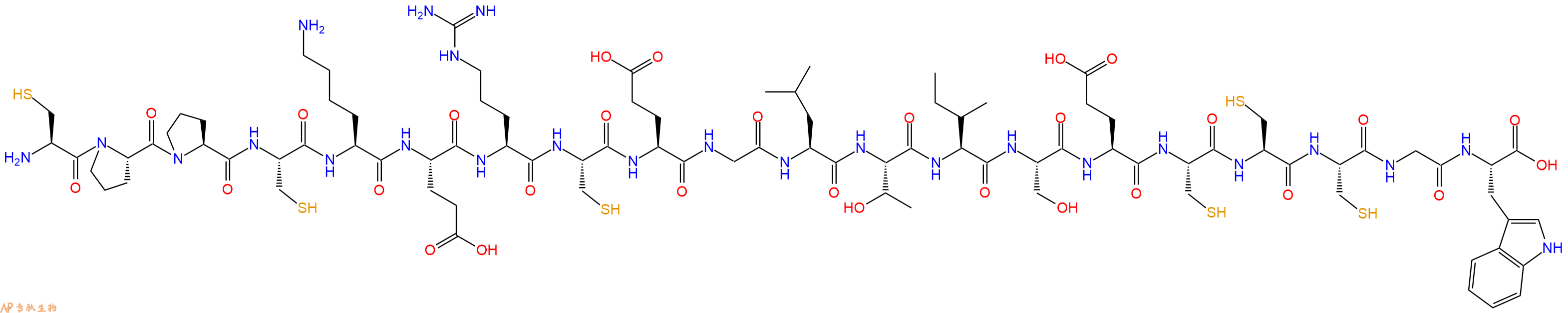 专肽生物产品H2N-Cys-Pro-Pro-Cys-Lys-Glu-Arg-Cys-Glu-Gly-Leu-Thr-Ile-Ser-Glu-Cys-Cys-Cys-Gly-Trp-OH