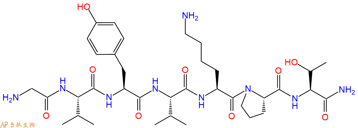专肽生物产品H2N-Gly-Val-Tyr-Val-Lys-Pro-Thr-NH2