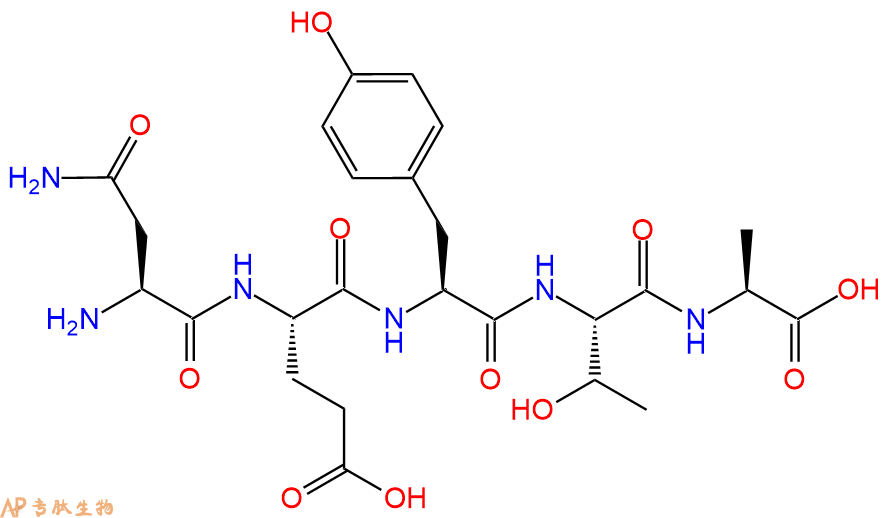 专肽生物产品H2N-Asn-Glu-Tyr-Thr-Ala-OH