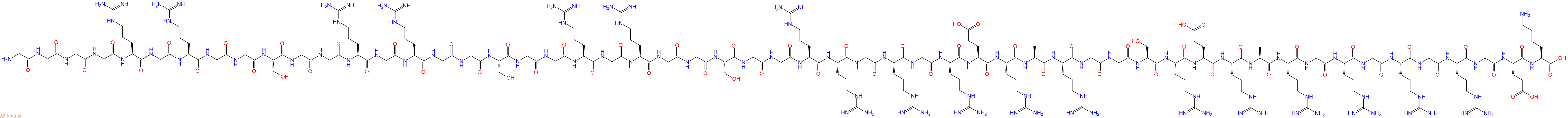 专肽生物产品H2N-Gly-Gly-Gly-Gly-Arg-Gly-Arg-Gly-Gly-Ser-Gly-Gly-Arg-Gly-Arg-Gly-Gly-Ser-Gly-Gly-Arg-Gly-Arg-Gly-Gly-Ser-Gly-Gly-Arg-Arg-Gly-Arg-Gly-Arg-Glu-Arg-Ala-Arg-Gly-Gly-Ser-Arg-Glu-Arg-Ala-Arg-Gly-Arg-Gly-Arg-Gly-Arg-Gly-Glu-Lys-OH