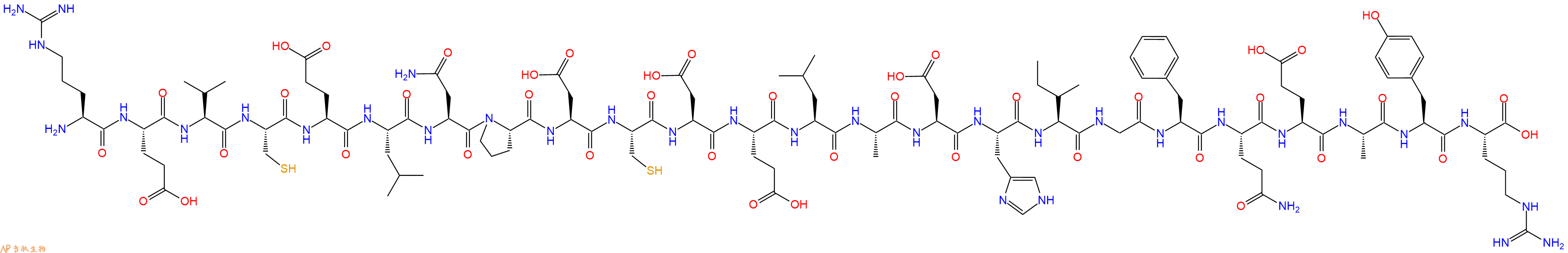 专肽生物产品H2N-Arg-Glu-Val-Cys-Glu-Leu-Asn-Pro-Asp-Cys-Asp-Glu-Leu-Ala-Asp-His-Ile-Gly-Phe-Gln-Glu-Ala-Tyr-Arg-OH