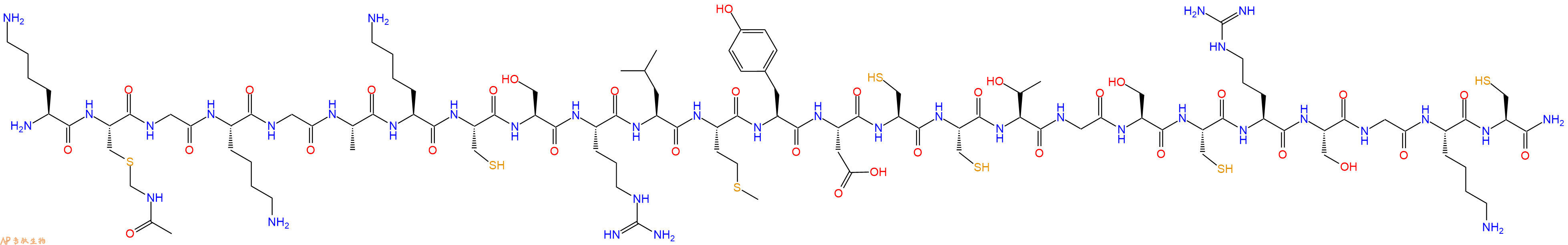 专肽生物产品H2N-Lys-Cys(Acm)-Gly-Lys-Gly-Ala-Lys-Cys-Ser-Arg-Leu-Met-Tyr-Asp-Cys-Cys-Thr-Gly-Ser-Cys-Arg-Ser-Gly-Lys-Cys-NH2