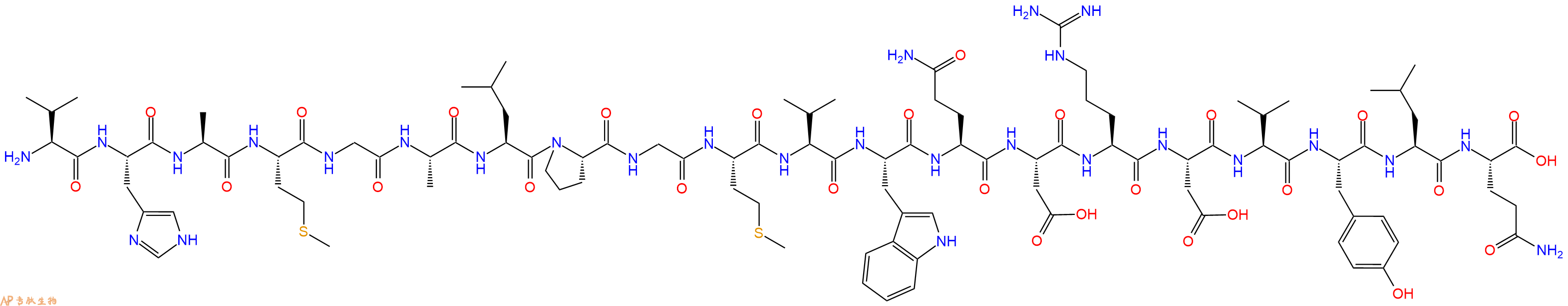 专肽生物产品H2N-Val-His-Ala-Met-Gly-Ala-Leu-Pro-Gly-Met-Val-Trp-Gln-Asp-Arg-Asp-Val-Tyr-Leu-Gln-OH