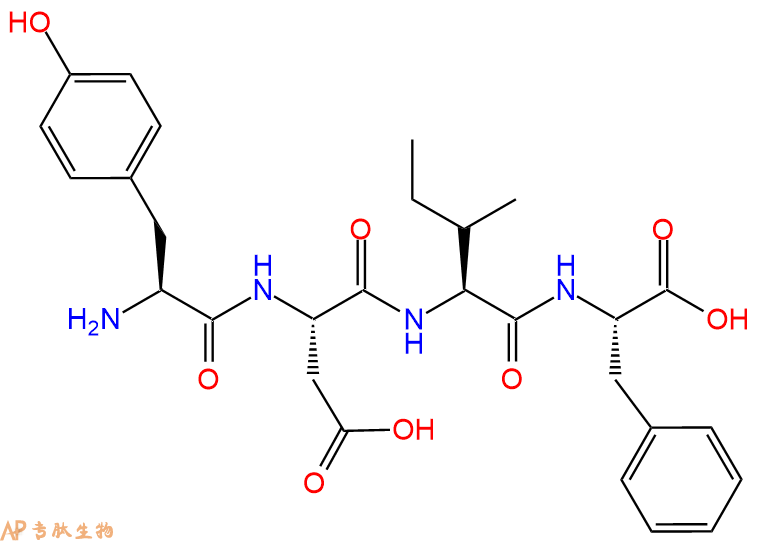 专肽生物产品H2N-Tyr-Asp-Ile-Phe-OH