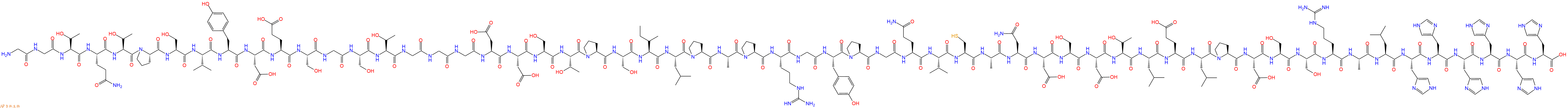 专肽生物产品H2N-Gly-Gly-Thr-Gln-Thr-Pro-Ser-Val-Tyr-Asp-Glu-Ser-Gly-Ser-Thr-Gly-Gly-Gly-Asp-Asp-Ser-Thr-Pro-Ser-Ile-Leu-Pro-Ala-Pro-Arg-Gly-Tyr-Pro-Gly-Gln-Val-Cys-Ala-Asn-Asp-Ser-Asp-Thr-Leu-Glu-Leu-Pro-Asp-Ser-Ser-Arg-Ala-Leu-His-His-His-His-His-His-OH