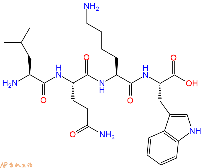 专肽生物产品H2N-Leu-Gln-Lys-Trp-OH