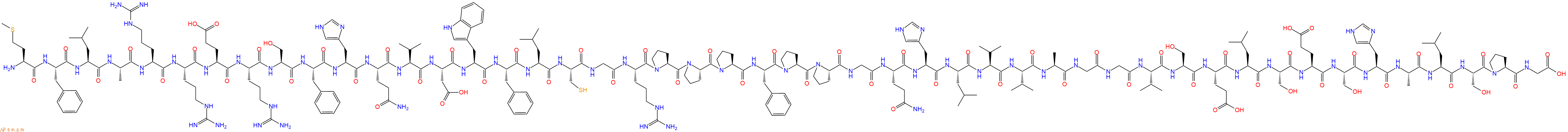 专肽生物产品H2N-Met-Phe-Leu-Ala-Arg-Arg-Glu-Arg-Ser-Phe-His-Gln-Val-Asp-Trp-Phe-Leu-Cys-Gly-Arg-Pro-Pro-Pro-Phe-Pro-Pro-Gly-Gln-His-Leu-Val-Val-Ala-Gly-Gly-Val-Ser-Glu-Leu-Ser-Glu-Ser-His-Ala-Leu-Ser-Pro-Gly-OH