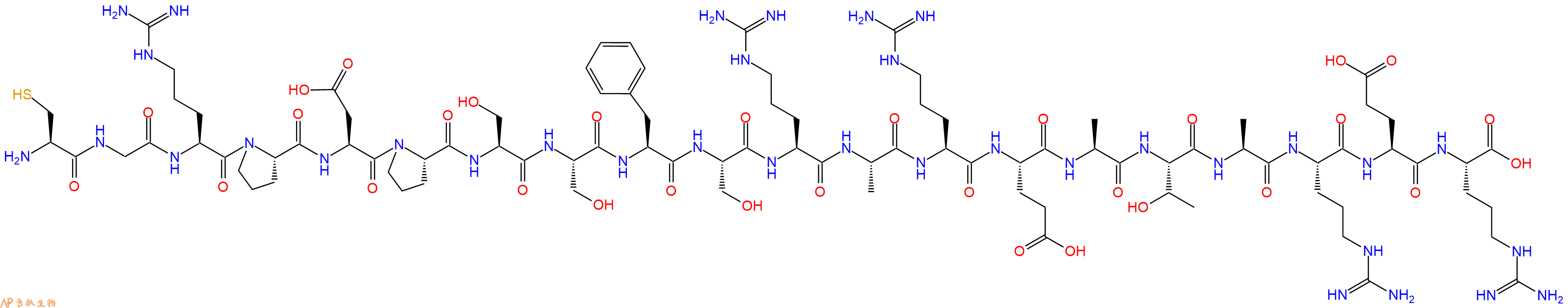 专肽生物产品H2N-Cys-Gly-Arg-Pro-Asp-Pro-Ser-Ser-Phe-Ser-Arg-Ala-Arg-Glu-Ala-Thr-Ala-Arg-Glu-Arg-OH
