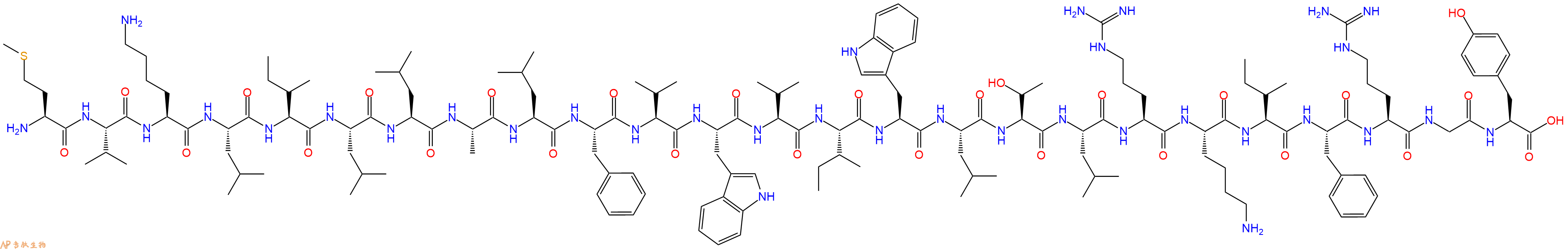 专肽生物产品H2N-Met-Val-Lys-Leu-Ile-Leu-Leu-Ala-Leu-Phe-Val-Trp-Val-Ile-Trp-Leu-Thr-Leu-Arg-Lys-Ile-Phe-Arg-Gly-Tyr-OH