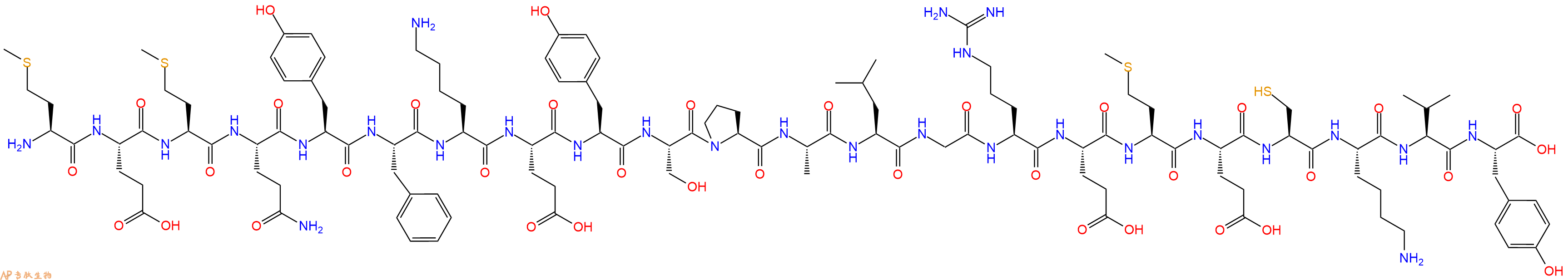 专肽生物产品H2N-Met-Glu-Met-Gln-Tyr-Phe-Lys-Glu-Tyr-Ser-Pro-Ala-Leu-Gly-Arg-Glu-Met-Glu-Cys-Lys-Val-Tyr-OH