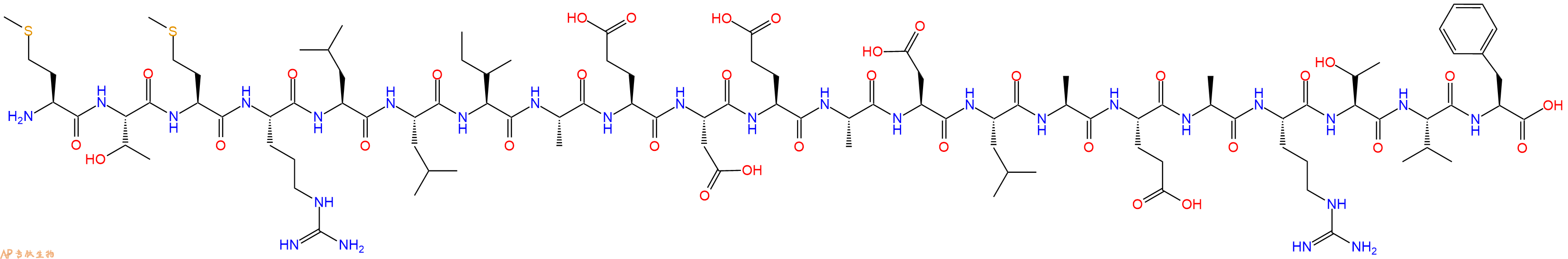 专肽生物产品H2N-Met-Thr-Met-Arg-Leu-Leu-Ile-Ala-Glu-Asp-Glu-Ala-Asp-Leu-Ala-Glu-Ala-Arg-Thr-Val-Phe-OH