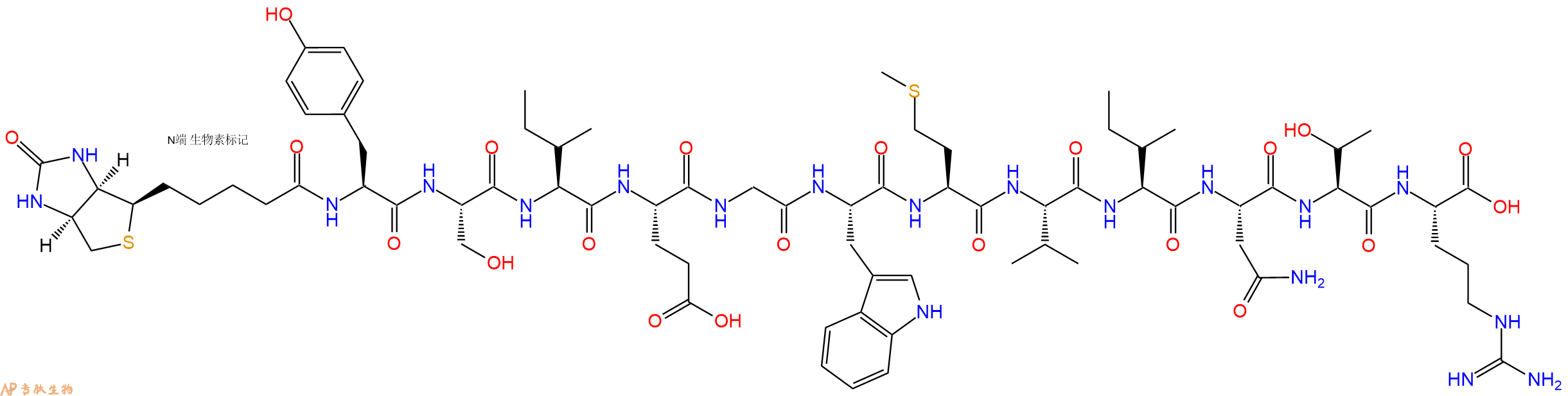 专肽生物产品Biotinyl-Tyr-Ser-Ile-Glu-Gly-Trp-Met-Val-Ile-Asn-Thr-Arg-OH