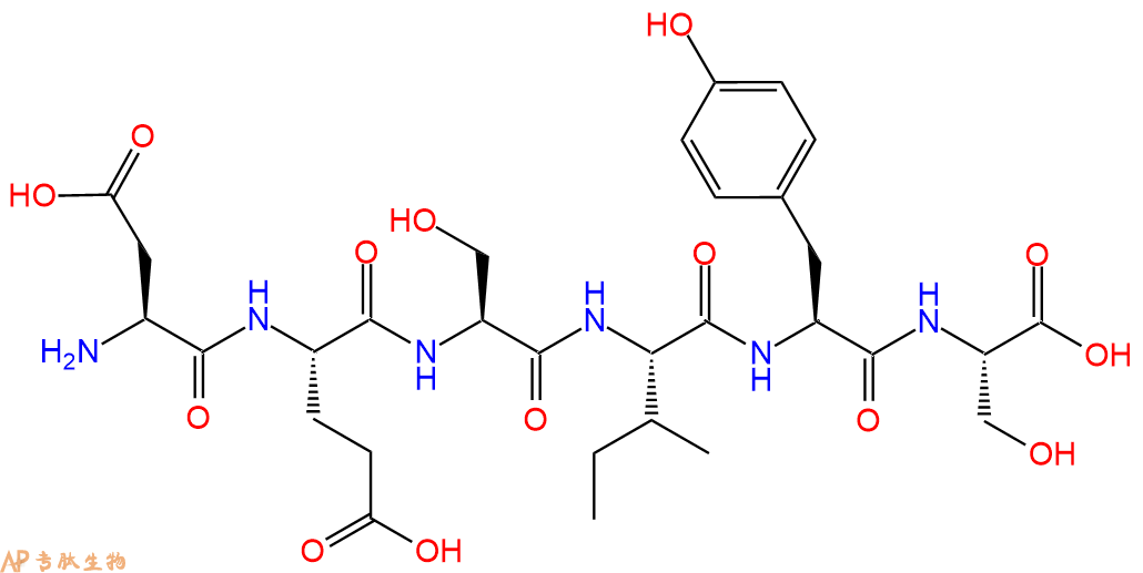 专肽生物产品H2N-Asp-Glu-Ser-Ile-Tyr-Ser-OH