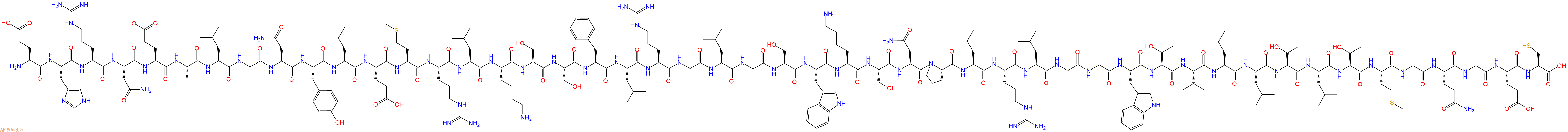 专肽生物产品H2N-Glu-His-Arg-Asn-Glu-Ala-Leu-Gly-Asn-Tyr-Leu-Glu-Met-Arg-Leu-Lys-Ser-Ser-Phe-Leu-Arg-Gly-Leu-Gly-Ser-Trp-Lys-Ser-Asn-Pro-Leu-Arg-Leu-Gly-Gly-Trp-Thr-Ile-Leu-Leu-Thr-Leu-Thr-Met-Gly-Gln-Gly-Glu-Cys-OH