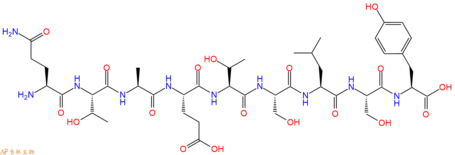 专肽生物产品H2N-Gln-Thr-Ala-Glu-Thr-Ser-Leu-Ser-Tyr-OH
