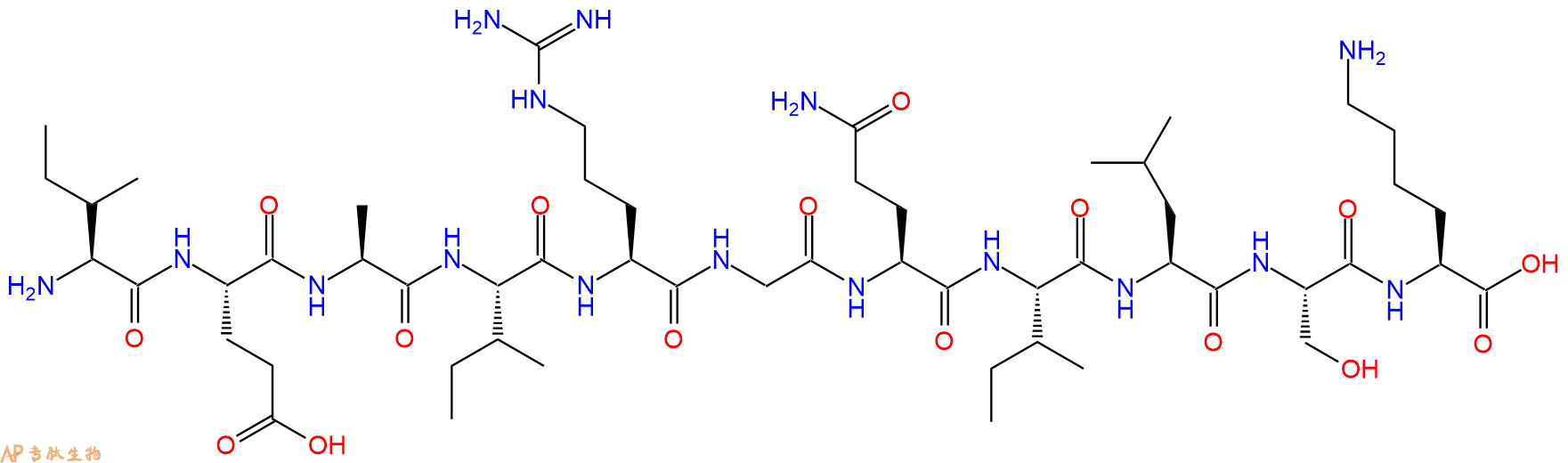 专肽生物产品H2N-Ile-Glu-Ala-Ile-Arg-Gly-Gln-Ile-Leu-Ser-Lys-OH