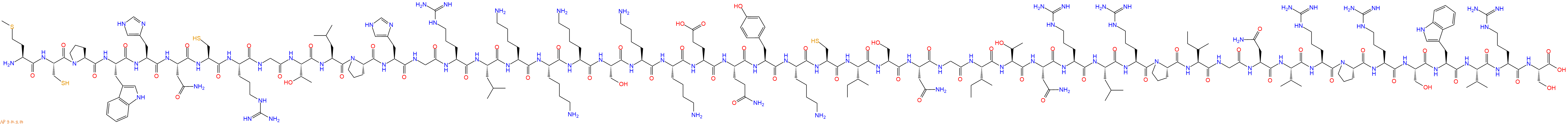 专肽生物产品H2N-Met-Cys-Pro-Trp-His-Asn-Cys-Arg-Gly-Thr-Leu-Pro-His-Gly-Arg-Leu-Lys-Lys-Lys-Ser-Lys-Lys-Glu-Gln-Tyr-Lys-Cys-Ile-Ser-Asn-Gly-Ile-Thr-Asn-Arg-Leu-Arg-Pro-Ile-Gly-Asn-Val-Arg-Pro-Arg-Ser-Trp-Val-Arg-Ser-OH