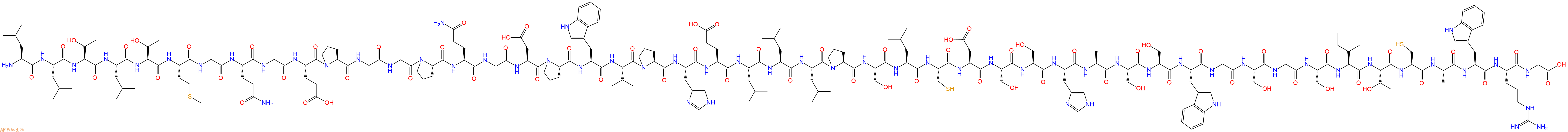 专肽生物产品H2N-Leu-Leu-Thr-Leu-Thr-Met-Gly-Gln-Gly-Glu-Pro-Gly-Gly-Pro-Gln-Gly-Asp-Pro-Trp-Val-Pro-His-Glu-Leu-Leu-Leu-Pro-Ser-Leu-Cys-Asp-Ser-Ser-His-Ala-Ser-Ser-Trp-Gly-Ser-Gly-Ser-Ile-Thr-Cys-Ala-Trp-Arg-Gly-OH