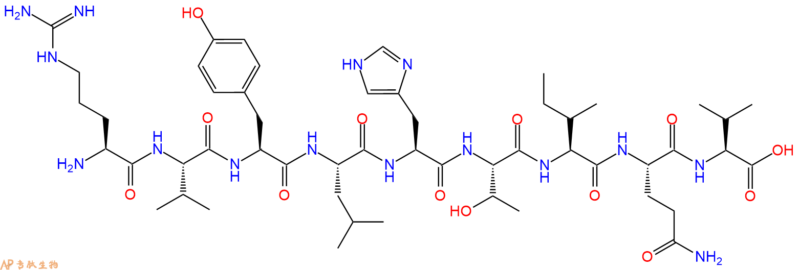 专肽生物产品H2N-Arg-Val-Tyr-Leu-His-Thr-Ile-Gln-Val-OH