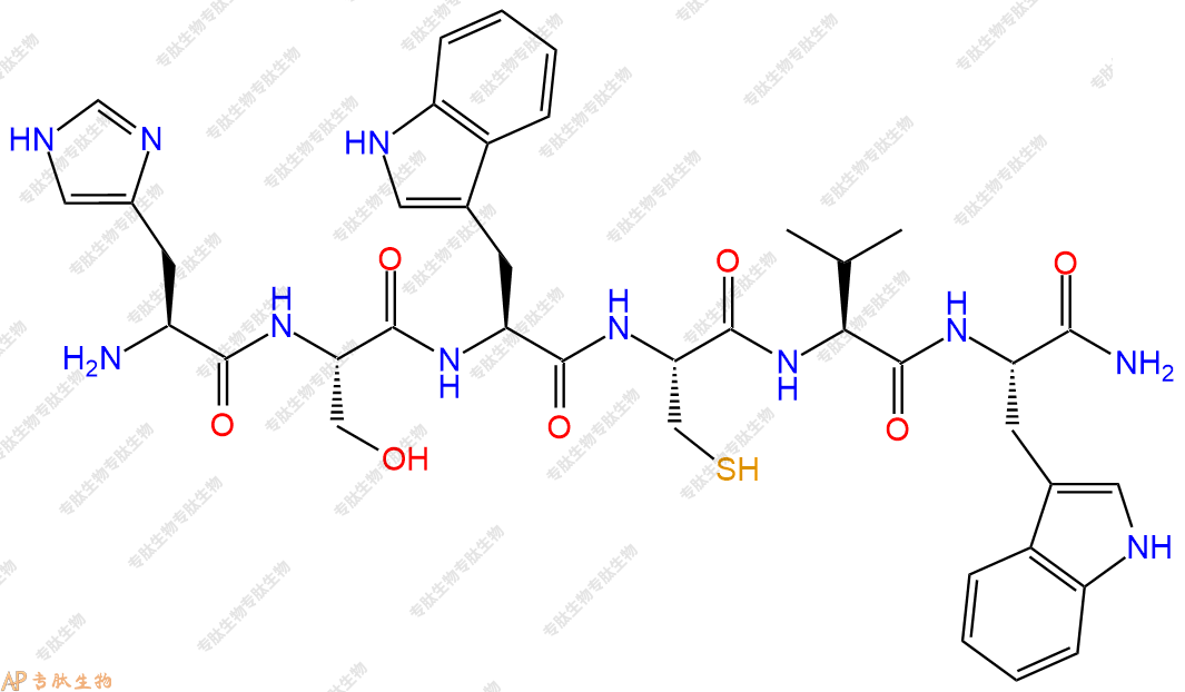 专肽生物产品H2N-His-Ser-Trp-Cys-Val-Trp-NH2