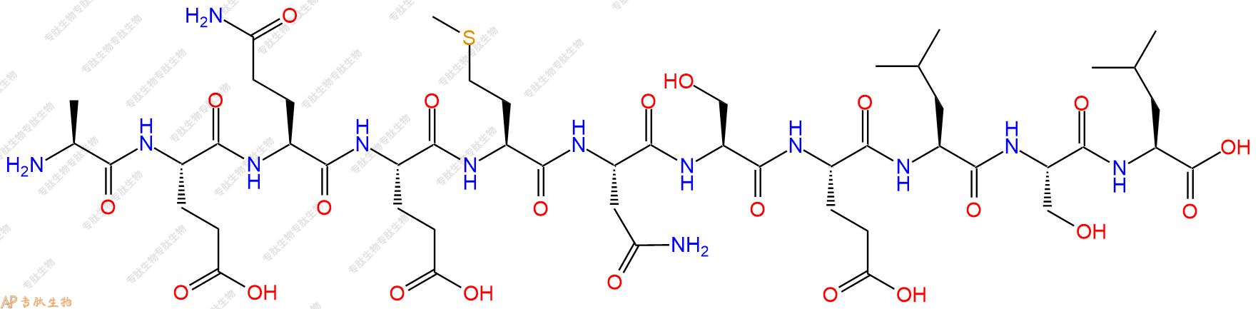 专肽生物产品H2N-Ala-Glu-Gln-Glu-Met-Asn-Ser-Glu-Leu-Ser-Leu-OH