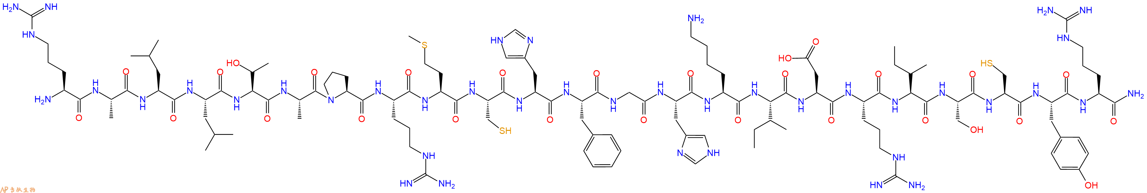 专肽生物产品H2N-Arg-Ala-Leu-Leu-Thr-Ala-Pro-Arg-Met-Cys-His-Phe-Gly-His-Lys-Ile-Asp-Arg-Ile-Ser-Cys-Tyr-Arg-NH2