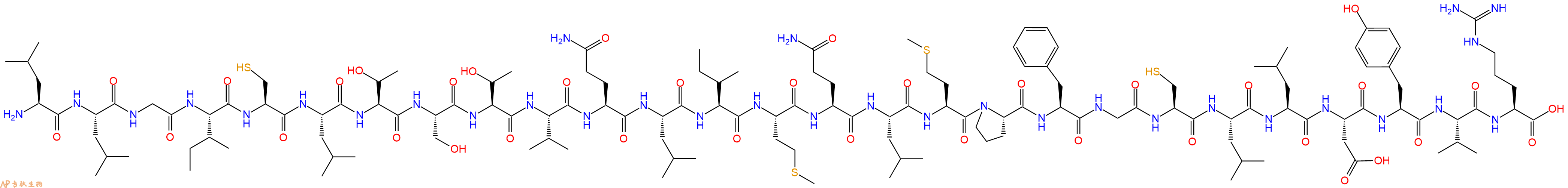 专肽生物产品H2N-Leu-Leu-Gly-Ile-Cys-Leu-Thr-Ser-Thr-Val-Gln-Leu-Ile-Met-Gln-Leu-Met-Pro-Phe-Gly-Cys-Leu-Leu-Asp-Tyr-Val-Arg-OH