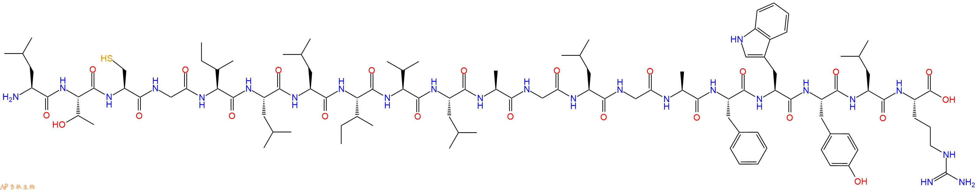 专肽生物产品H2N-Leu-Thr-Cys-Gly-Ile-Leu-Leu-Ile-Val-Leu-Ala-Gly-Leu-Gly-Ala-Phe-Trp-Tyr-Leu-Arg-OH