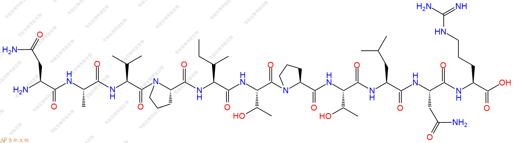 专肽生物产品H2N-Asn-Ala-Val-Pro-Ile-Thr-Pro-Thr-Leu-Asn-Arg-OH