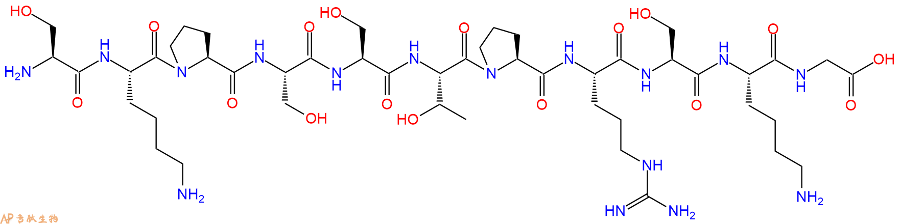 专肽生物产品H2N-Ser-Lys-Pro-Ser-Ser-Thr-Pro-Arg-Ser-Lys-Gly-OH