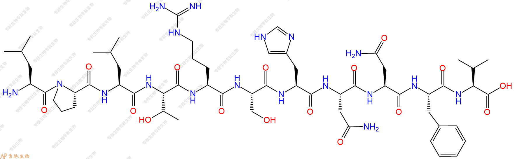 专肽生物产品H2N-Leu-Pro-Leu-Thr-Arg-Ser-His-Asn-Asn-Phe-Val-OH