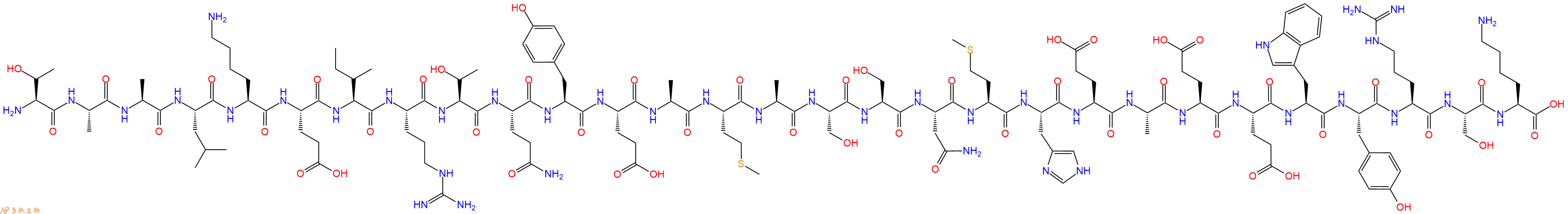 专肽生物产品H2N-Thr-Ala-Ala-Leu-Lys-Glu-Ile-Arg-Thr-Gln-Tyr-Glu-Ala-Met-Ala-Ser-Ser-Asn-Met-His-Glu-Ala-Glu-Glu-Trp-Tyr-Arg-Ser-Lys-OH