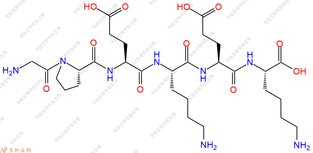专肽生物产品H2N-Gly-Pro-Glu-Lys-Glu-Lys-OH